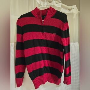 Striped Red and Black Boys Sweater Size 18/20